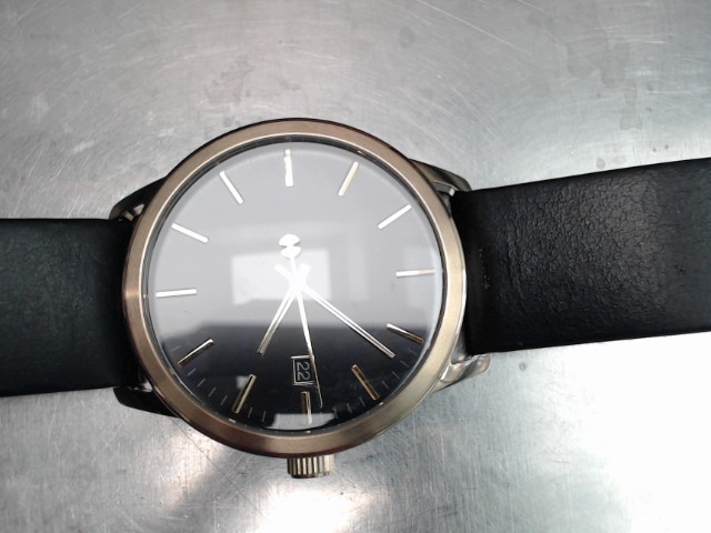 Montre bracelet cuir noir gold tone