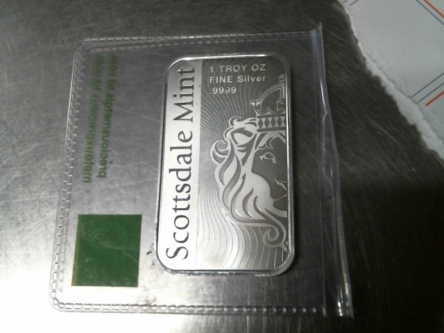 1 oz d'argent plaque scottsdale mint