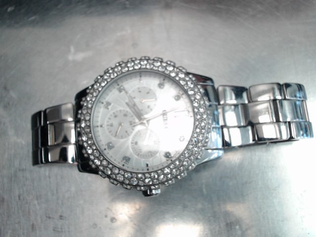Montre stainlesssteel avec zircons chron