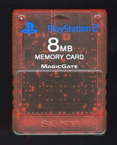 Playstation ii 8mb memory card (red)
