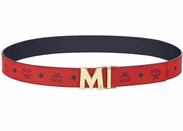 Ceinture mcm cuir bleu et rouge reactiva