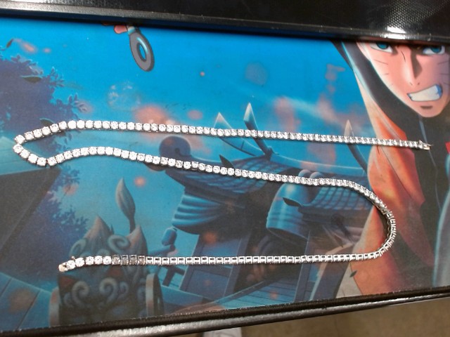 Silver iced out chain