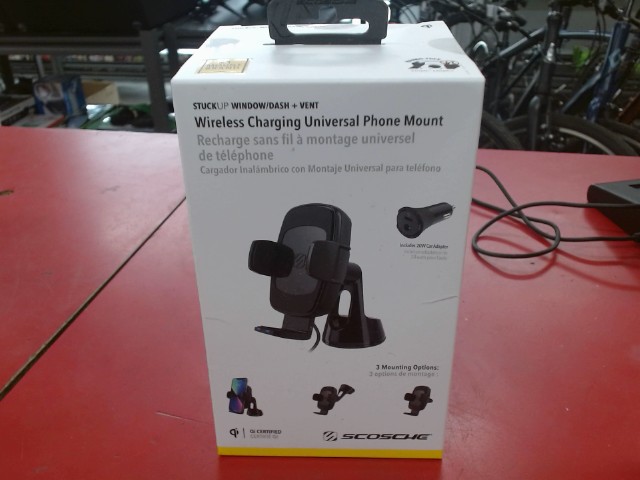 Wireless charging phone mount new/neuf