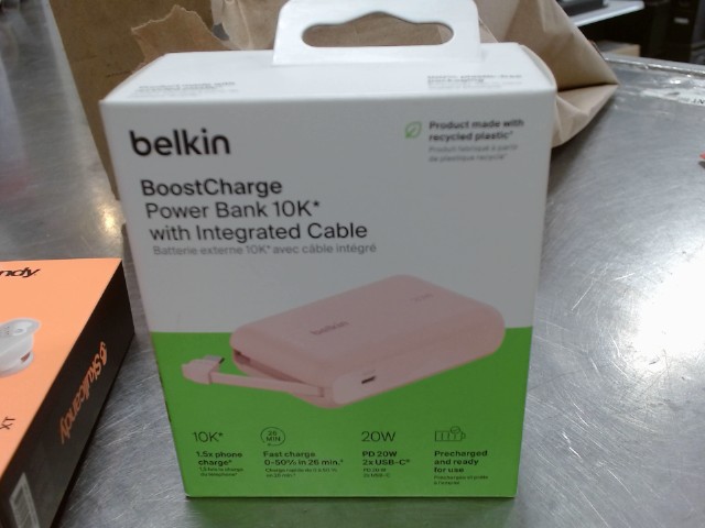 Power bank 10k mah cable integrer