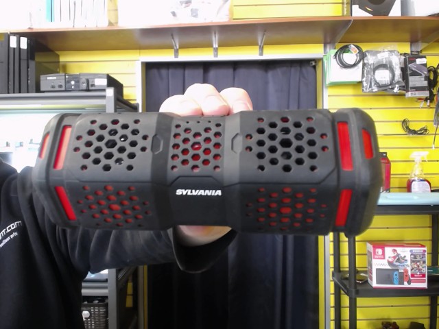 Haut-parleur bluetooth rouge et noir