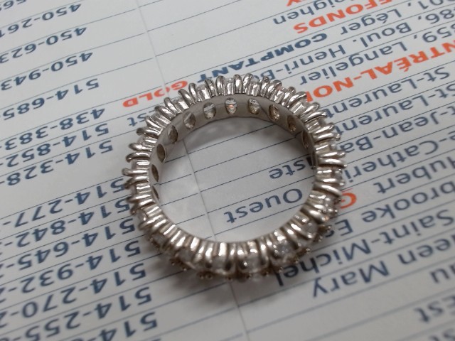 Bague argent eternity ring fausse pierre