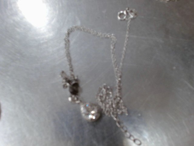 Chaine argent fleur rose
