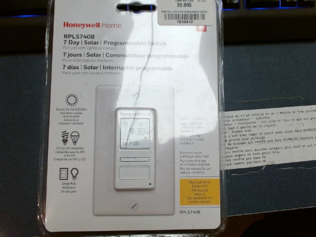 Honeywell rpls740b programmable switch