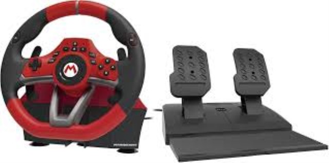 Volant mario kart rouge avec pedale
