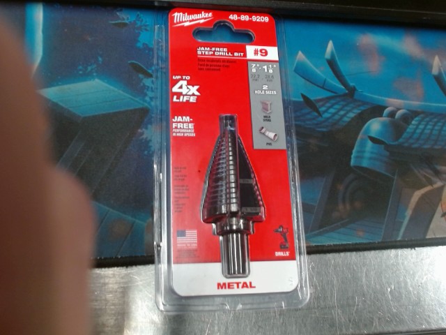 Jam-free step drill bit #9 new