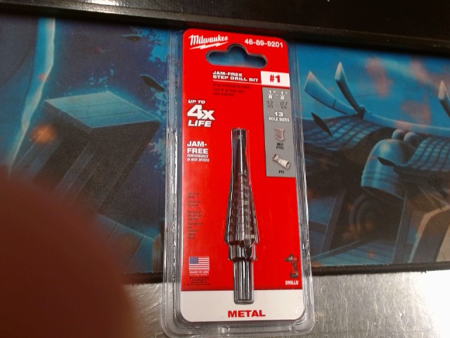 Jam-free step drill bit #1 new