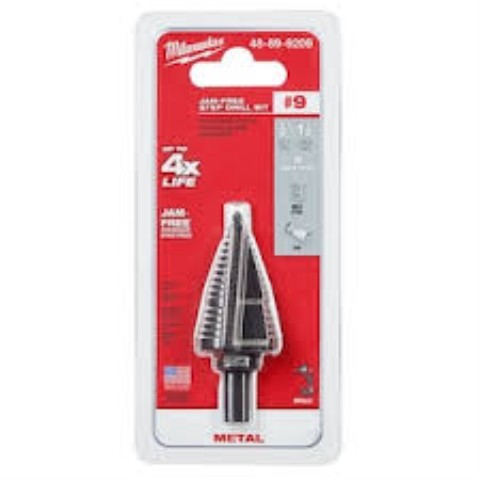 Jam-free step drill bit #9 new