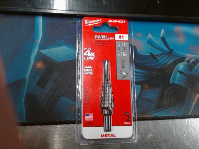 Jam-free step drill bit #1 new