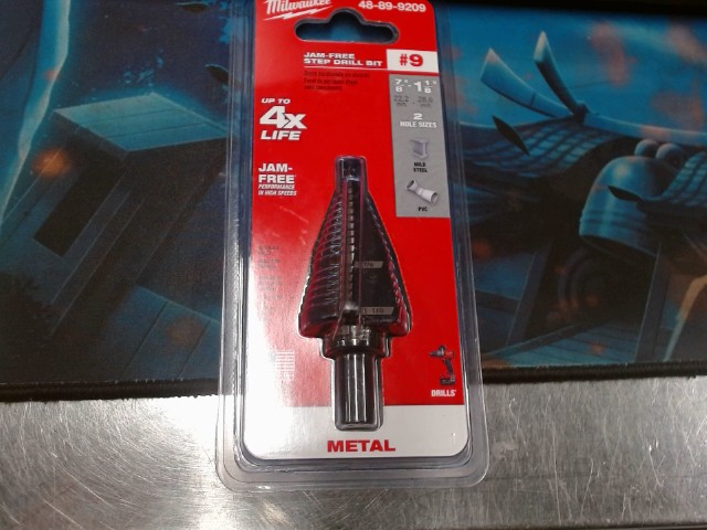 Jam-free step drill bit #9 new