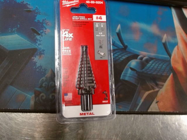 Milwaukee jam-free step drill bit #4 new