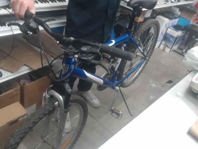 Velo bleu et blanc