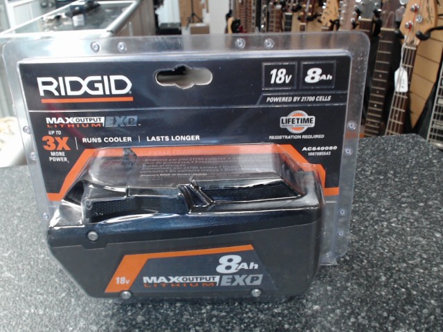 Battery 8ah 18v ridgid neuve