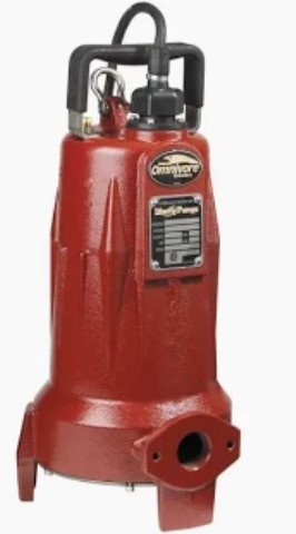 Pompe broyeur rouge avec tuyaux