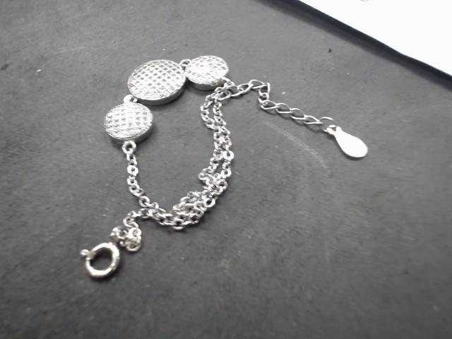 Bracelet en argent avec rondes et pierre