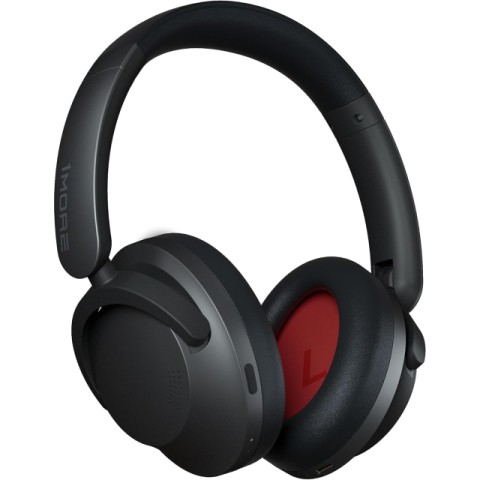 Grey bluetooth headphones avec case