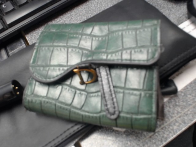 Petit portefeuille fake dior vert