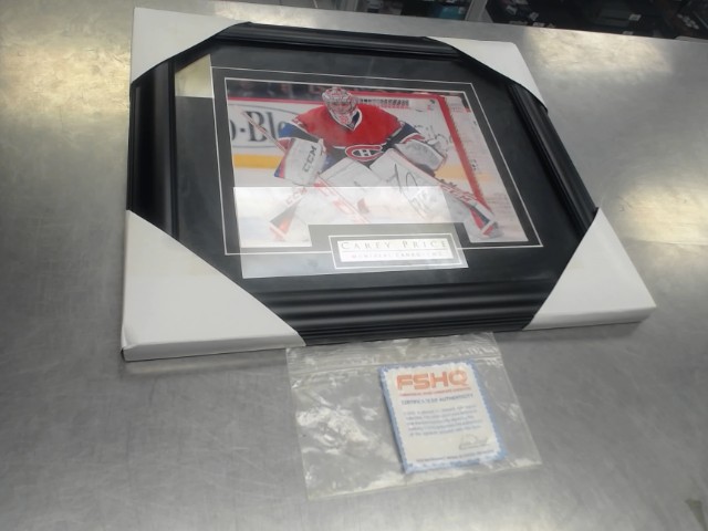 Cadre dedicacer carey price+cerificat