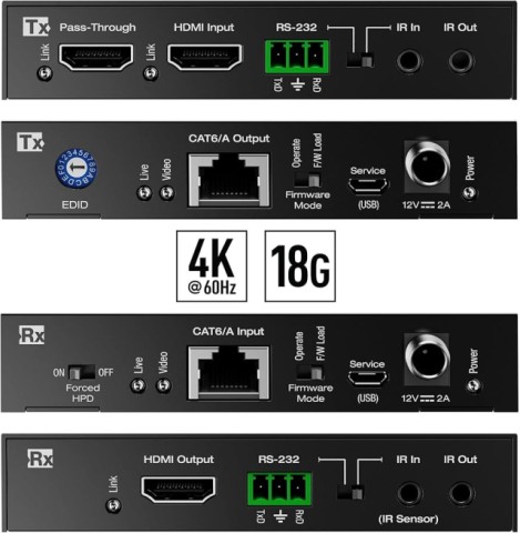 4k 18g over 70m cat5e/6 extender set