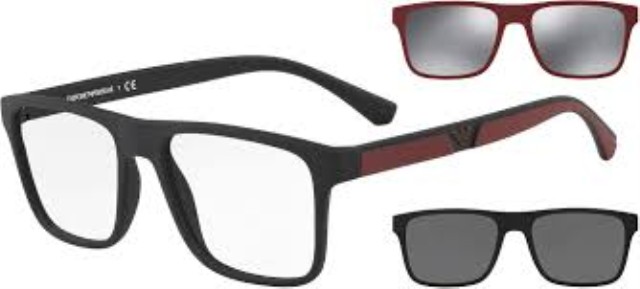 Lunnette armani noir rouge magnetique