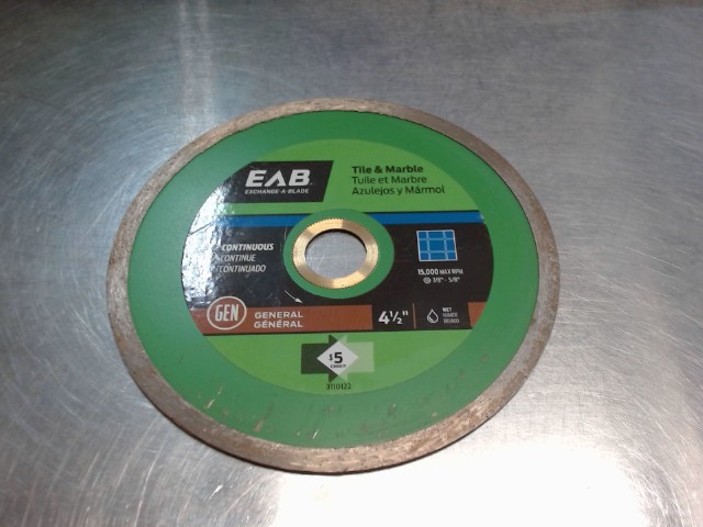Lame 4-1/2'' tuile et marble