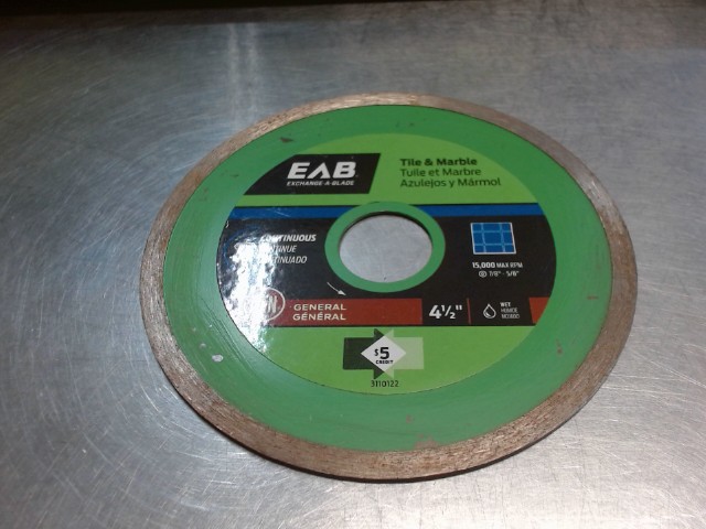 Lame 4-1/2'' tuile et marble