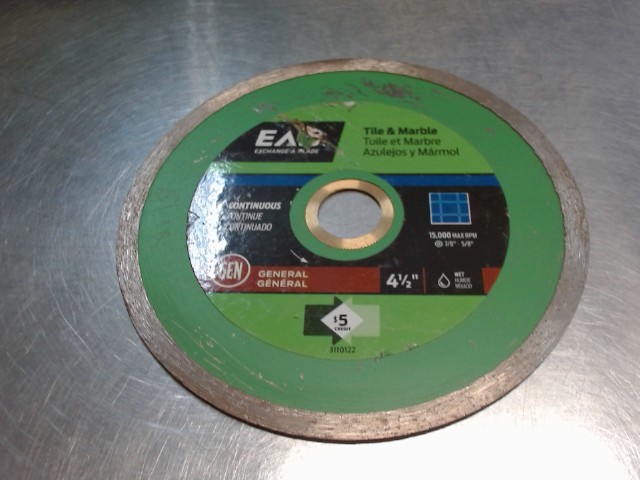 Lame 4-1/2'' tuile et marble