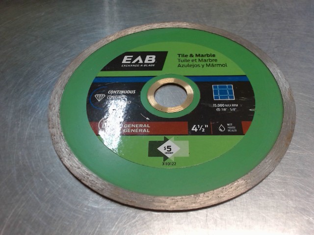Lame 4-1/2'' tuile et marble