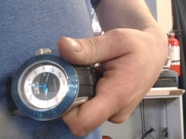 Montre quartz blue et strap rubber
