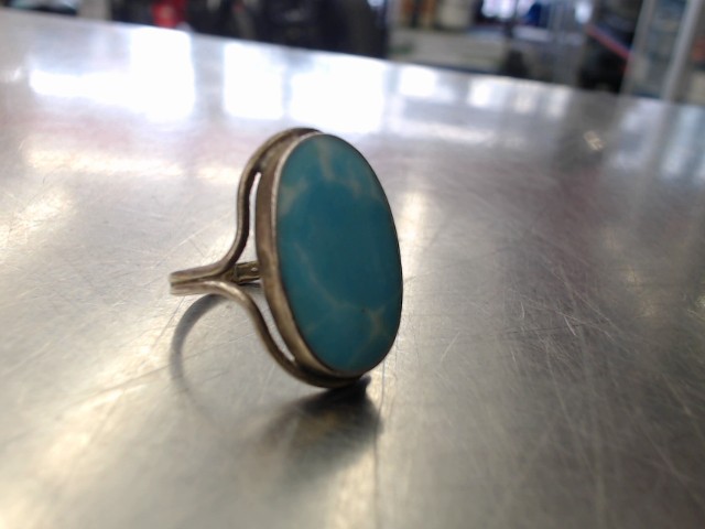 Bague en argent avec pierre bleu