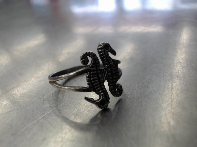 Bague en argent mince forme 2 hyppocampe