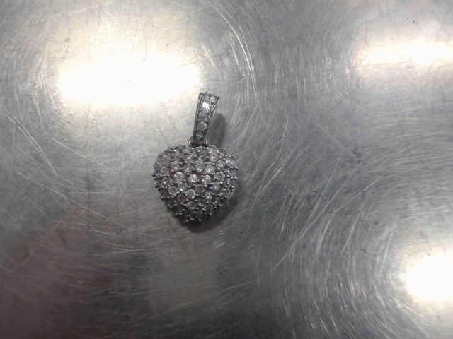 Pendentif coeur en argent + pierres