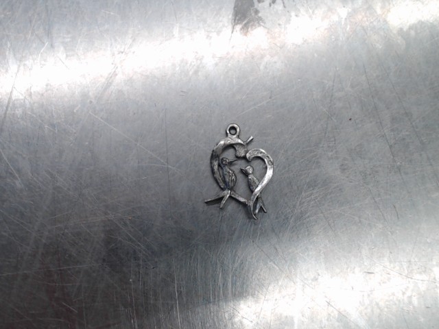 Breloque argent couple oiseau