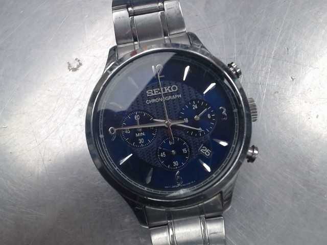 Montre chronograph bleue quartz