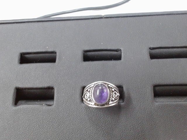 Bague en silver travaill�+amethys