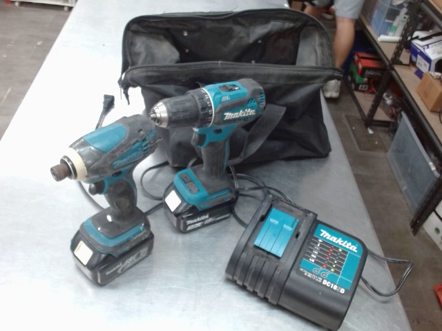 Kit 2 drill makita chargeur sac dewalt