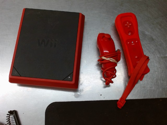 Wii rouge noir +manette fils