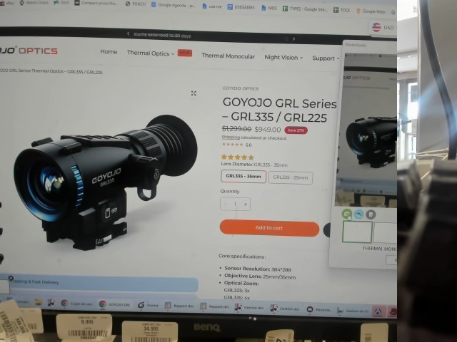 Thermal monocular scope 384x288 50hz 25m