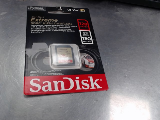 Sandisk extreme sdxc 128gb card 180mb/s