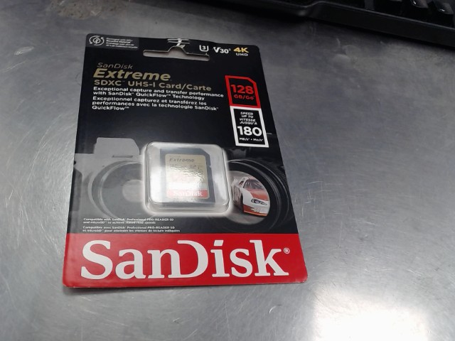 Sandisk extreme sdxc 128gb card 180mb/s