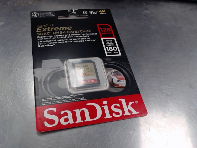 Sandisk extreme sdxc 128gb card 180mb/s