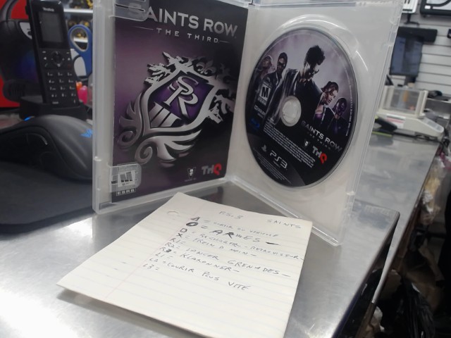 Saint row the third + cheat code sheet