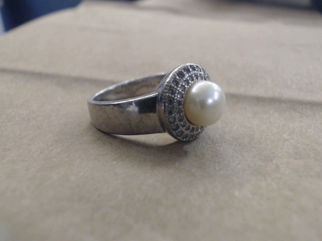 Bague silver av perle
