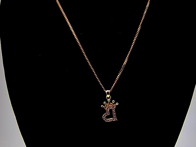 CHAINE EN OR 10KT AVEC PENDENTIF