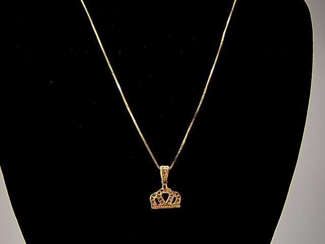 CHAINE EN OR 10KT AVEC PENDENTIF