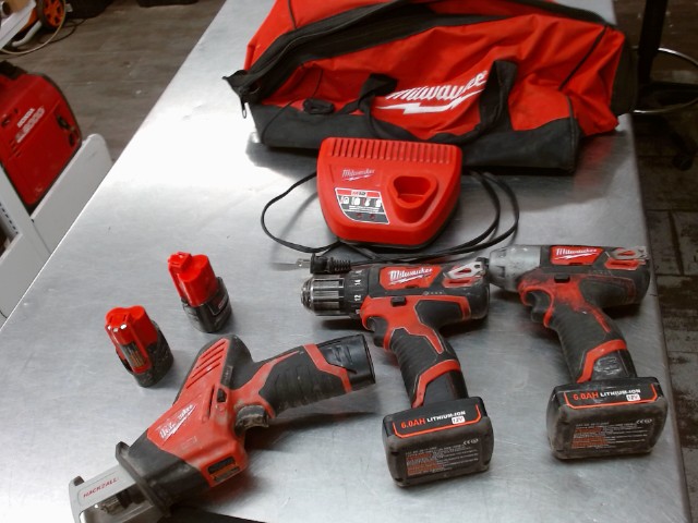 Kit dril impact scie batterie chargeur